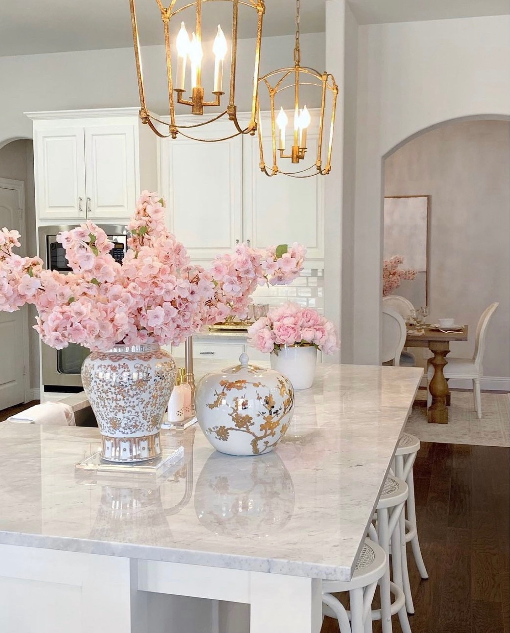 My faux cherry blossoms are on CLEARANCE!! 🌸 I used 10 stems for this full arrangement 💗 faux flowers, spring floral arrangement pink cherry blossoms home decor 

#LTKhome #LTKunder50 #LTKsalealert