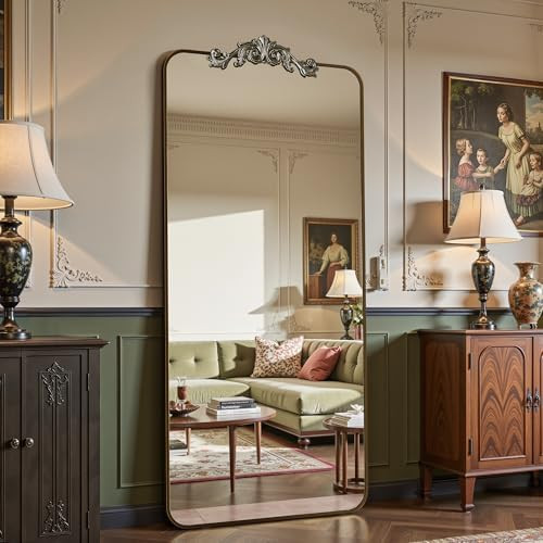 Vintage Full Length Mirror, 71"x32" Floor Mirror with Carved, Full Body Mirrors for Home Decor, S... | Amazon (US)