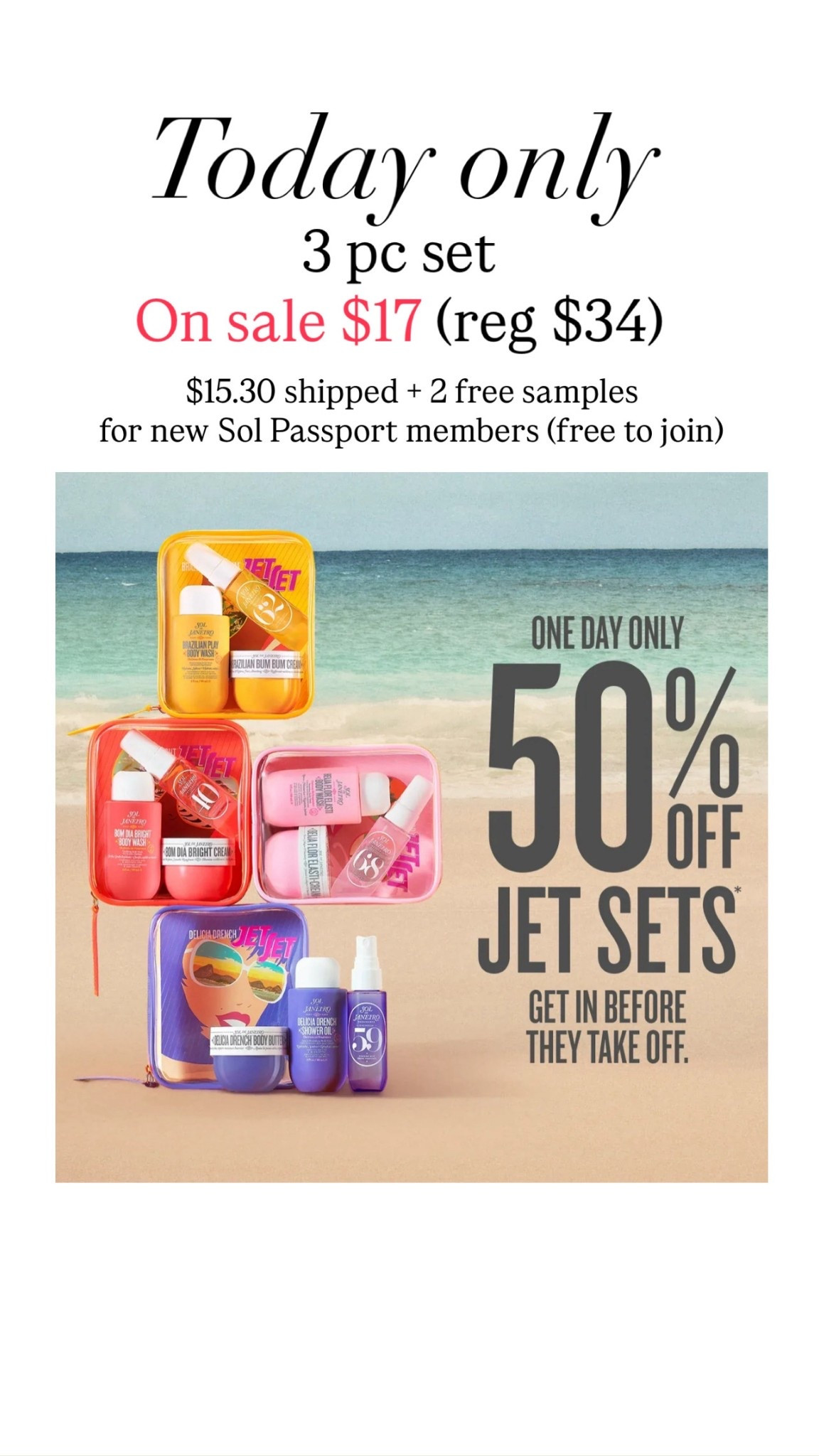 Sol de Janeiro 3 pc sets


#LTKBeauty #LTKSaleAlert #LTKFindsUnder50