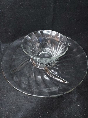 vintage Clear glass chip and dip set Swirl Design Glass | eBay US