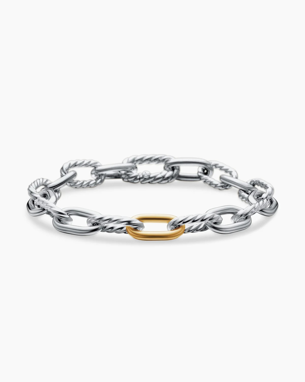 David Yurman | DY Madison Chain Bracelet in Sterling Silver with 18K Yellow Gold, 8.5mm | David Yurman