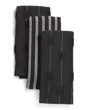 Set Of 3 Textured Spiders Kitchen Towels | TJ Maxx