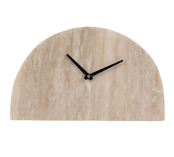 Decorative Half Moon Marble Mantel Clock | Pottery Barn (US)