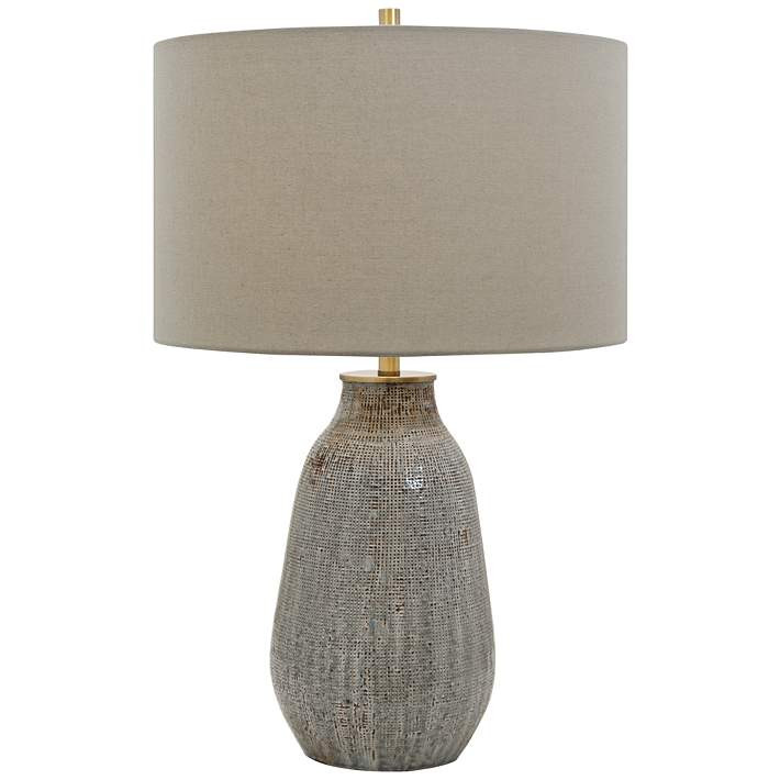 Uttermost Monacan Brown and Gray Ceramic Table Lamp | Lamps Plus
