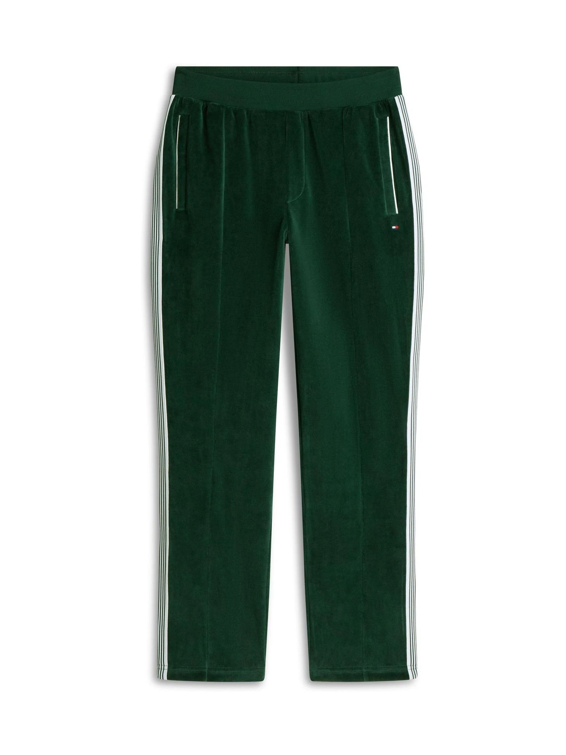 Tommy Hilfiger Tommy Hilfiger Green Crest Embroidery Velour Joggers | Next US
