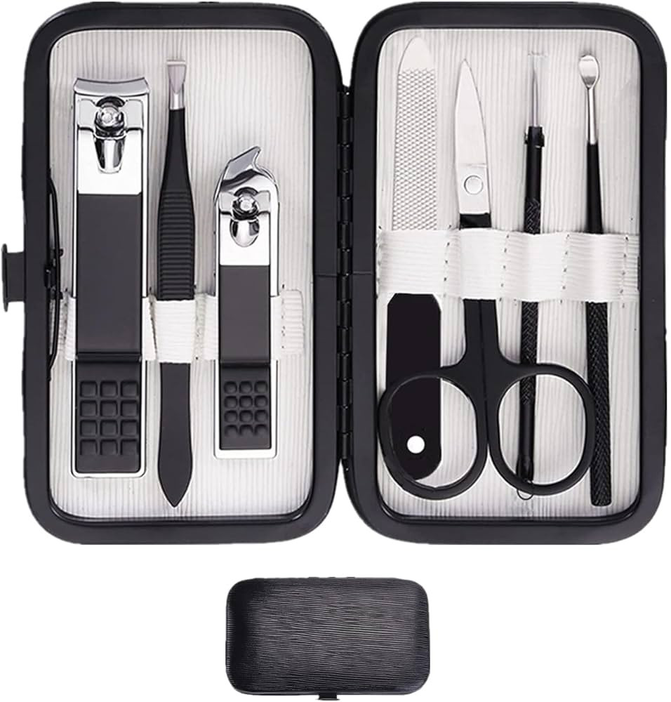 Nail Clipper Set Manicure Set Men Manicure Kit with Portable Travel Case Toe Finger Nail Clippers... | Amazon (US)