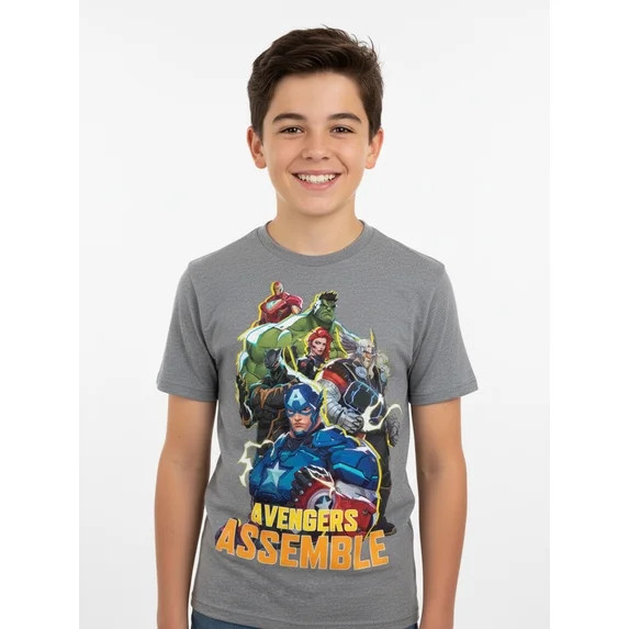 Marvel Rivals, Boys' Graphic T-Shirt, Avengers Assemble, Sizes 4-18 | Walmart (US)