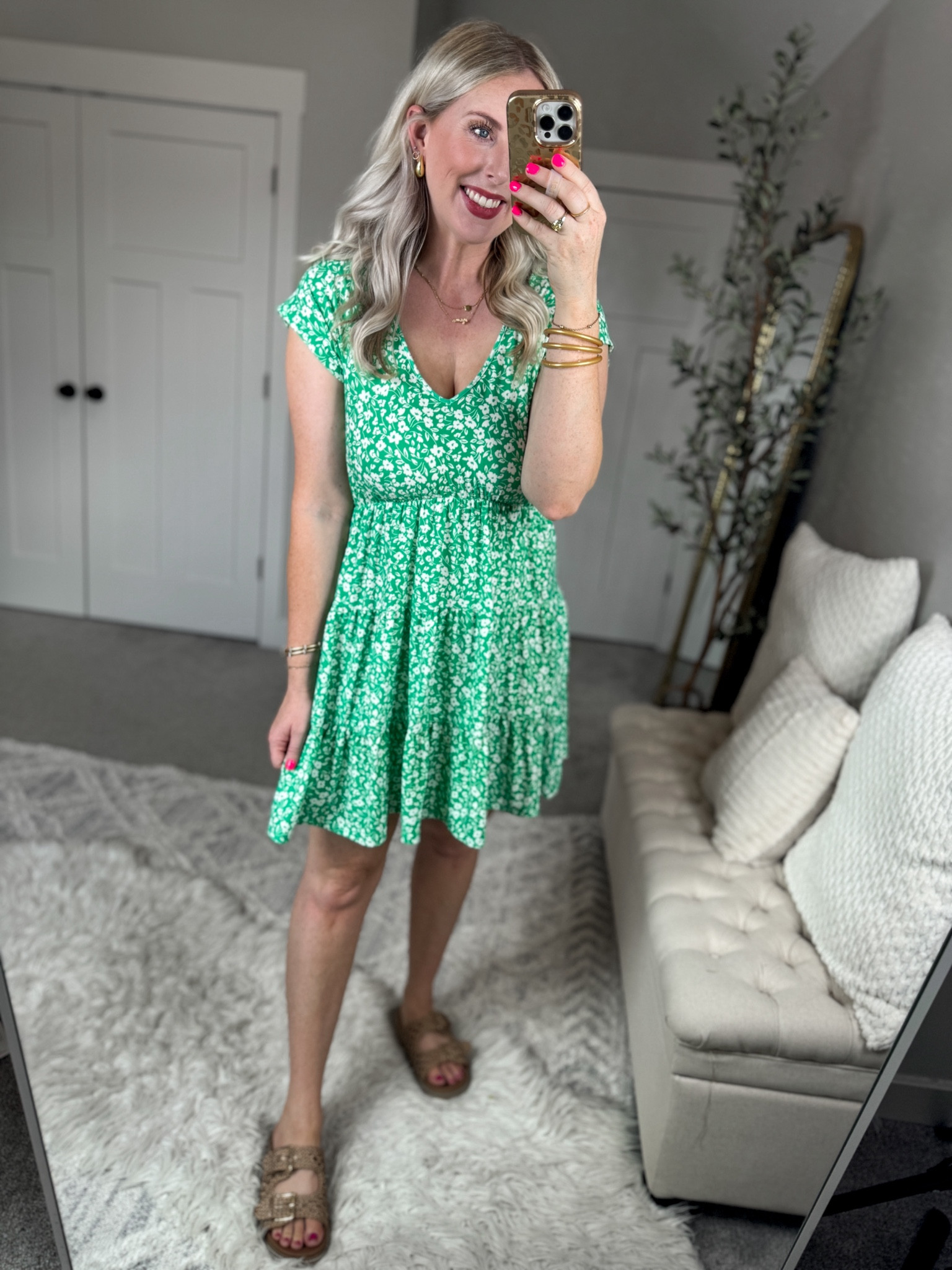 no boundaries green dress Audra Puff Sleeve Dress - Sea Glass Green Puff-Sleeve Satin Midi Dress main image 1