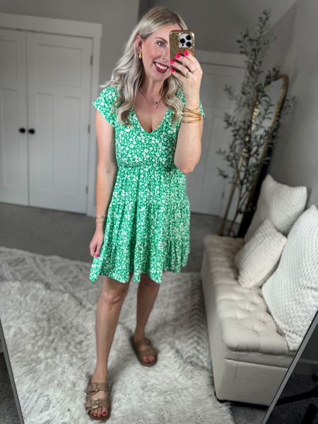 Daily try on, Walmart try on, green dress, floral dress, tiered dress, Walmart outfit, Walmart fashion, summer style 

I sized up to a large since this is juniors and I wanted more length [I am 5’7]

#LTKFindsUnder50 #LTKStyleTip