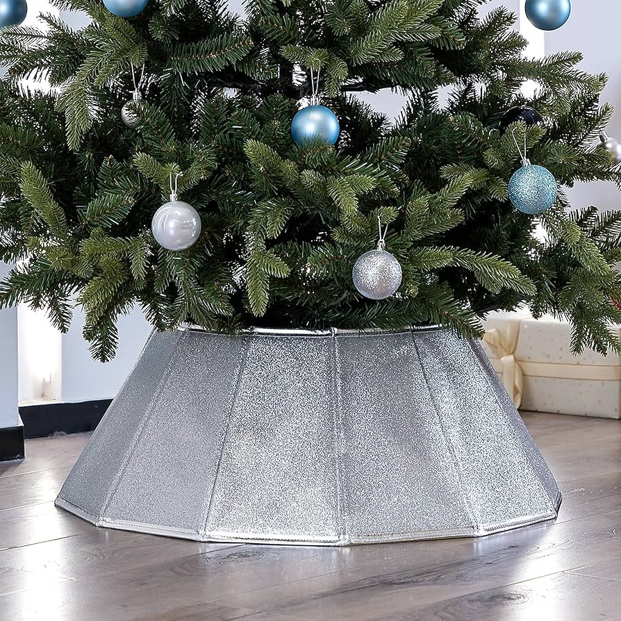 Amazon.com: Blissun Christmas Tree Collar, Sequin Christmas Tree Skirt, Foldable Christmas Tree R... | Amazon (US)