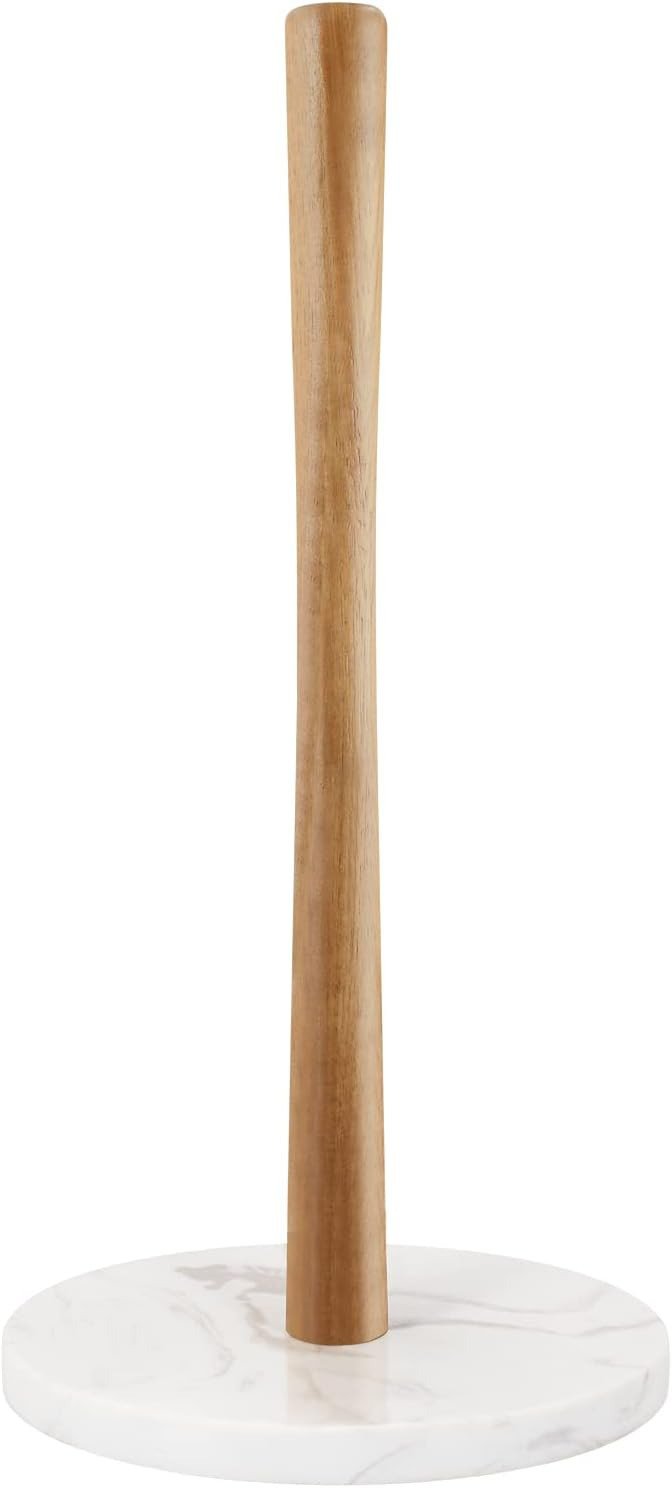 Buruis Wood Paper Towel Holder, Marble Base Modern Decorative Countertop Standing Rolls Holder fo... | Amazon (US)