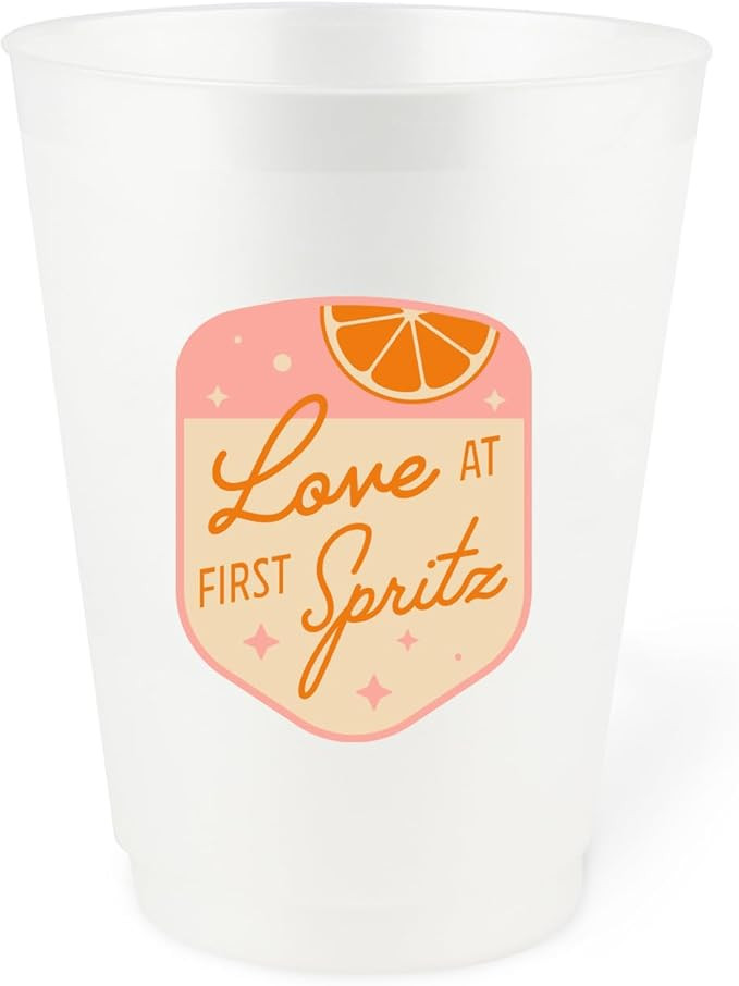 Stag & Hen Love At First Spritz Bachelorette Party Cups - 12 Pack, 16 oz Cups | Custom Drinkware ... | Amazon (US)