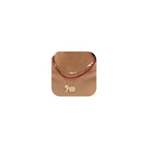 Gold Fish Necklace for Women Fish Pendant Sardine Necklace Beach Jewelry Unique Charm Necklaces | Amazon (US)