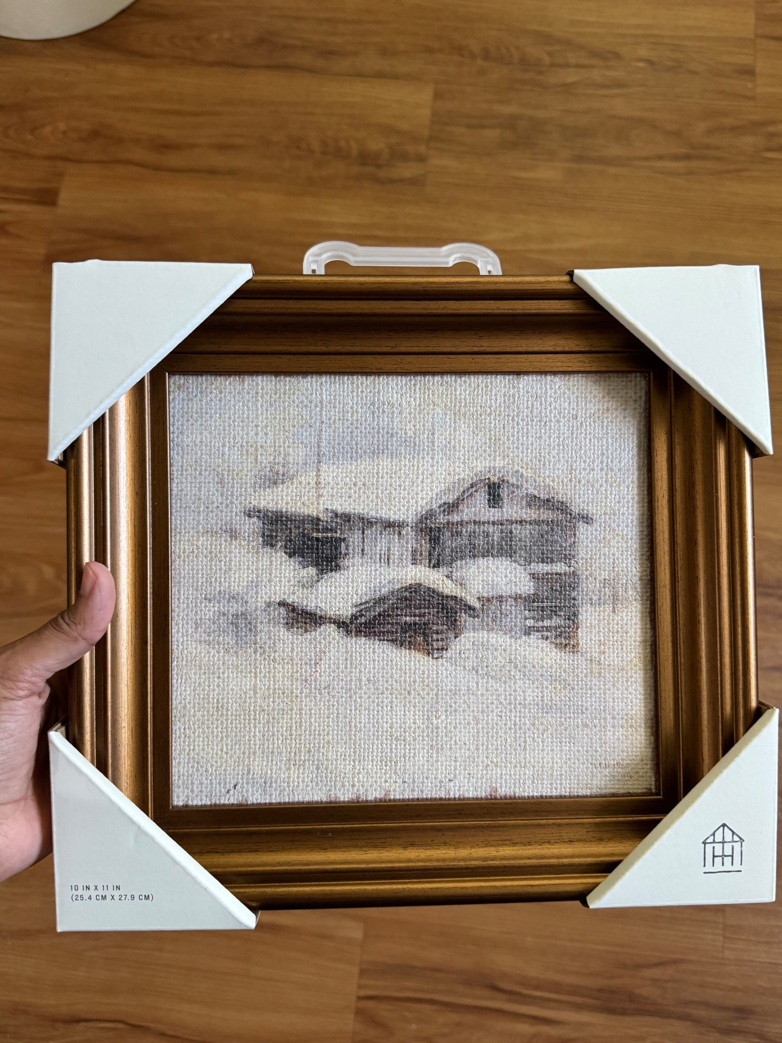 Snowy Cabin Burlap Framed Wall Art. 

#LTKHome #LTKFindsUnder50 #LTKSeasonal
