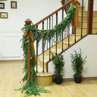 Norfolk Pine Christmas Garland - Artificial Faux Greenery for Holiday Indoor Mantle Decor | Wayfair Professional