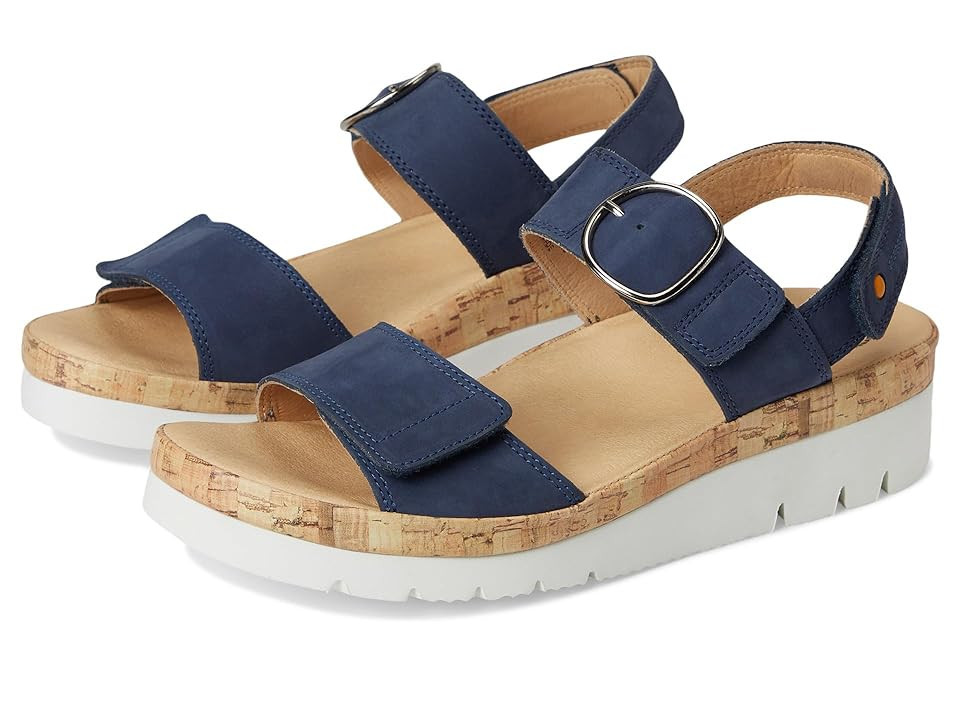 Samuel Hubbard Portola Two-Strap Women's Sandals Blue Nubuck: 9.5 B - Medium | Zappos.com