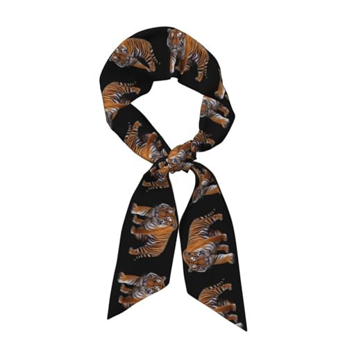 WZYCWB Bengal Tiger Printed silk scarf 46.9x3.1 inches, light, soft and warm shawl | Amazon (US)
