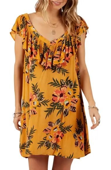 Sunchasers Ruffle Floral Print Cover-Up Dress | Nordstrom