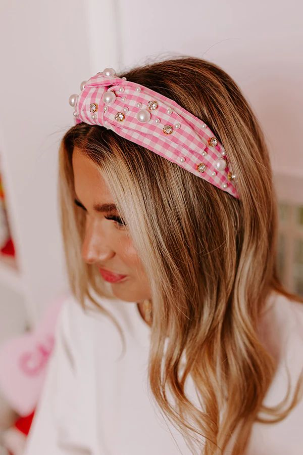 Inspiring Sights Embellished Headband In Pink | Impressions Online Boutique