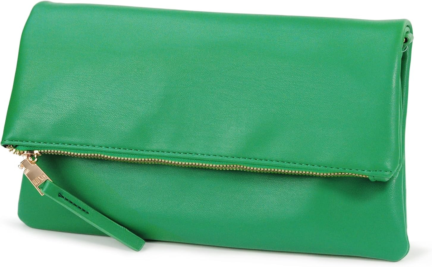 Women's Zipper Foldover Clutch Vegan Leather Envelope Cross body Bag with Chain Strap | Amazon (US)