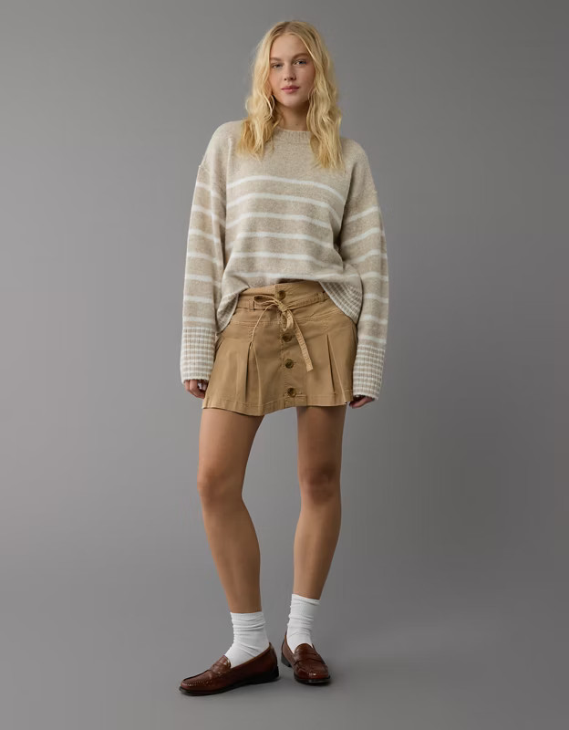 AE Stretch Low-Rise Pleated Mini Skort | American Eagle Outfitters (US & CA)
