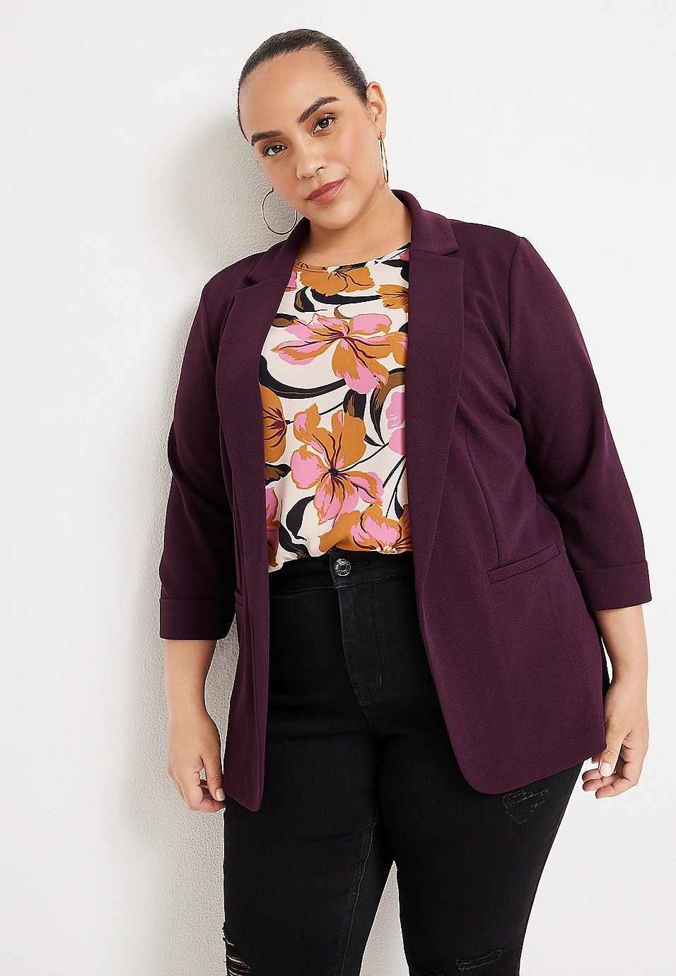 Plus Size Versa Open Front Blazer | Maurices