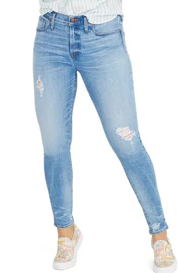 Women's Madewell 9-Inch Destructed Hem High Waist Skinny Jeans | Nordstrom