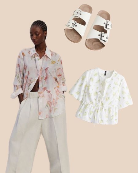 Spring fashion faves - this top is giving Ganni vibes but at 1/5 of the price! H&M spring fashion is on fire! - H&M finds - new arrivals - spring outfits - spring outfit - mom style - mom outfit 

#LTKstyletip #LTKfindsunder100 #LTKfindsunder50