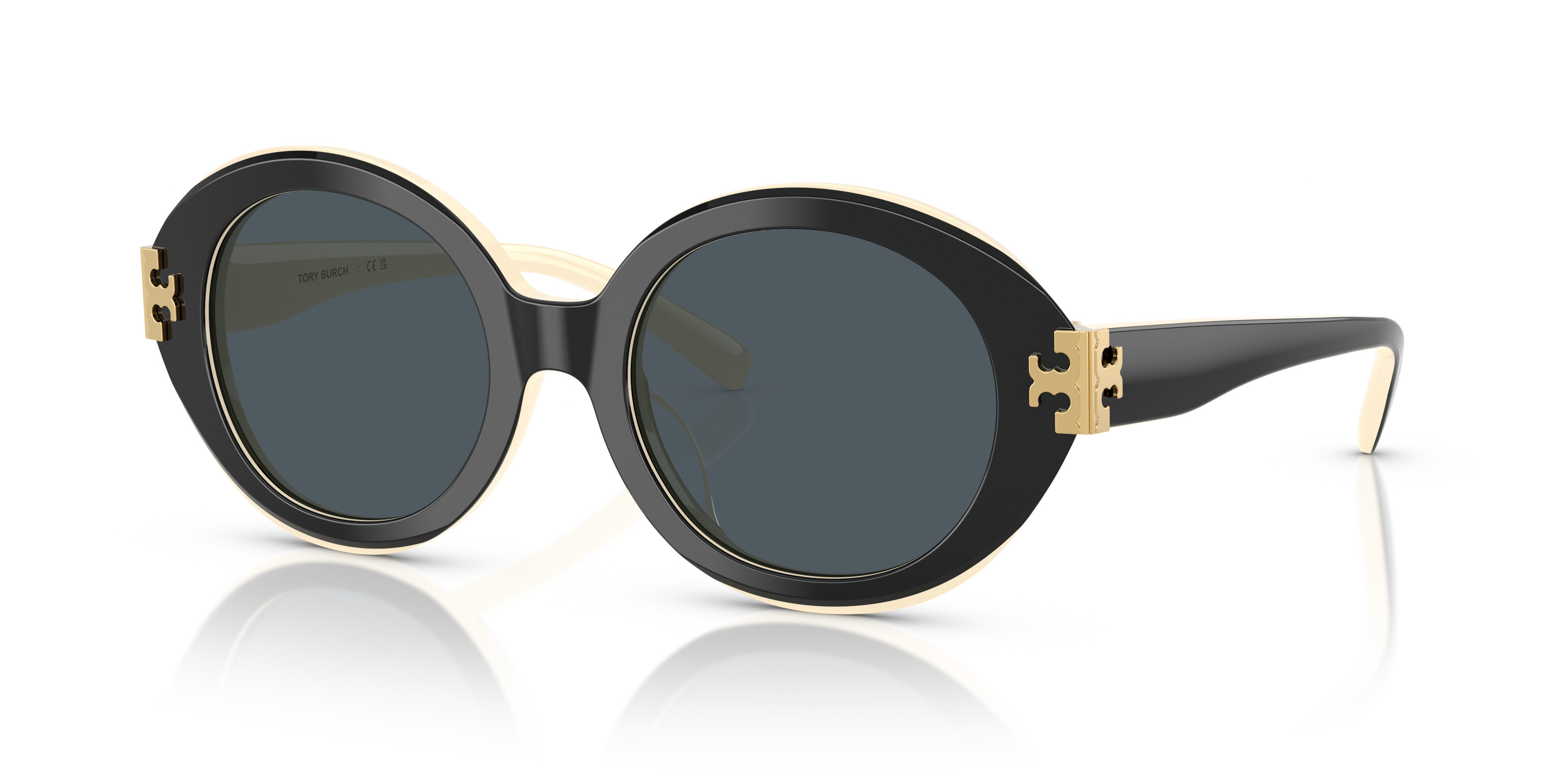 Tory Burch Unisex Ty7210u Noir, Ivoire Size: | Glasses.com