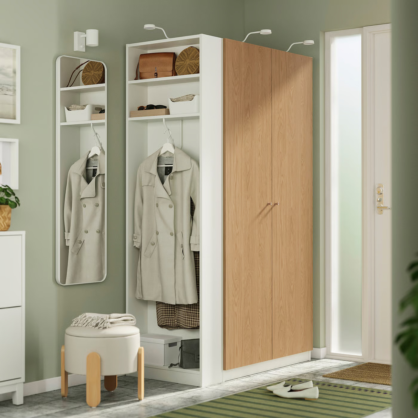 IKEA PAX / STORKLINTA wardrobe combination, white oak effect/white, 47 1/4x23 5/8x79 1/4 | IKEA US