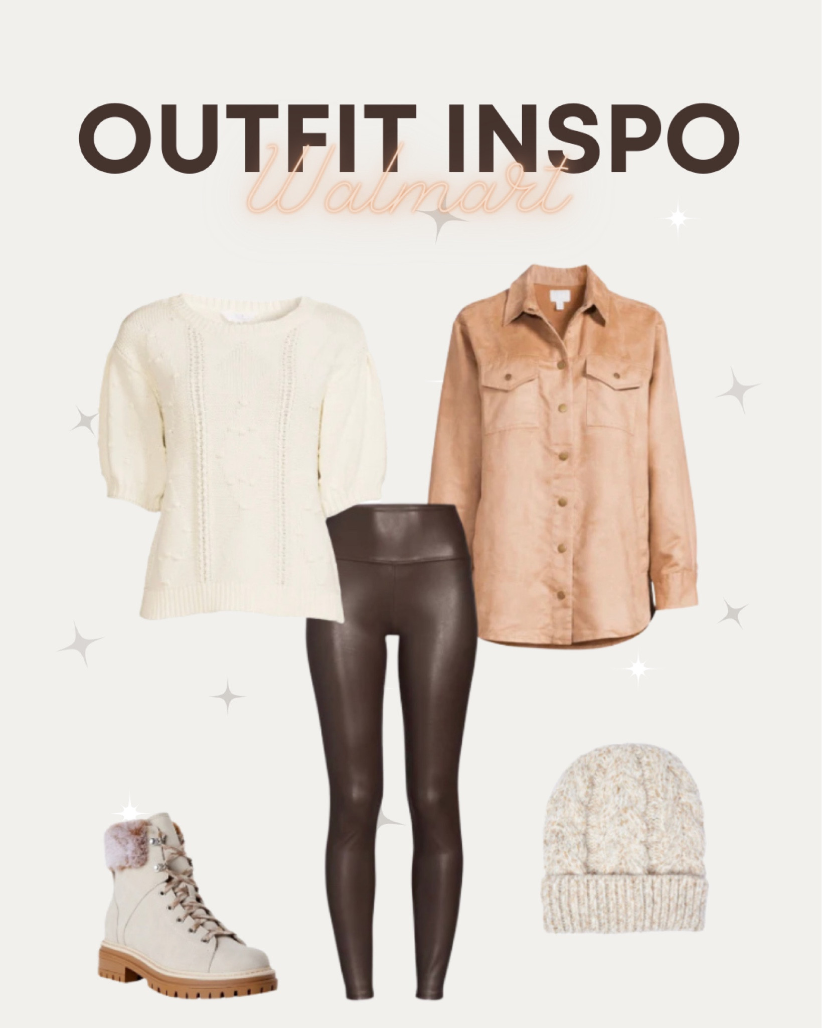 Affordable fall outfit idea! Faux leather leggings I’d size up one, suede button down and hiker boots







Midsize fashion, shacket, cable knit sweater and hat, work wear

#LTKcurves #LTKSeasonal #LTKworkwear