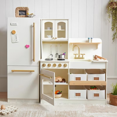 Tiny Land® Play Kitchen with Fridge - Serenity Kitchen & Fridge Set in Cream | Target
