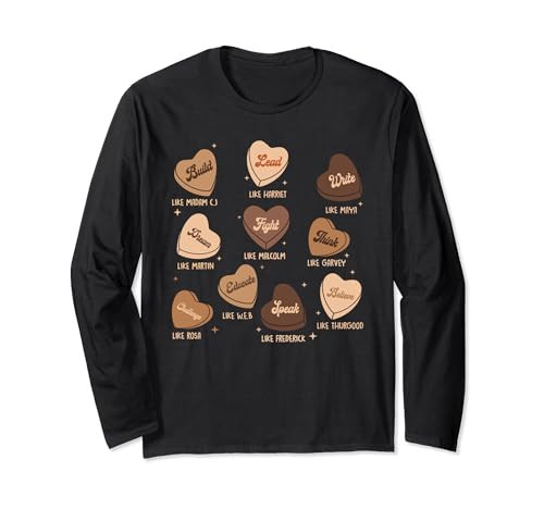 Candy Heart Martin Lead Like Harriet Black History Month Long Sleeve T-Shirt | Amazon (US)