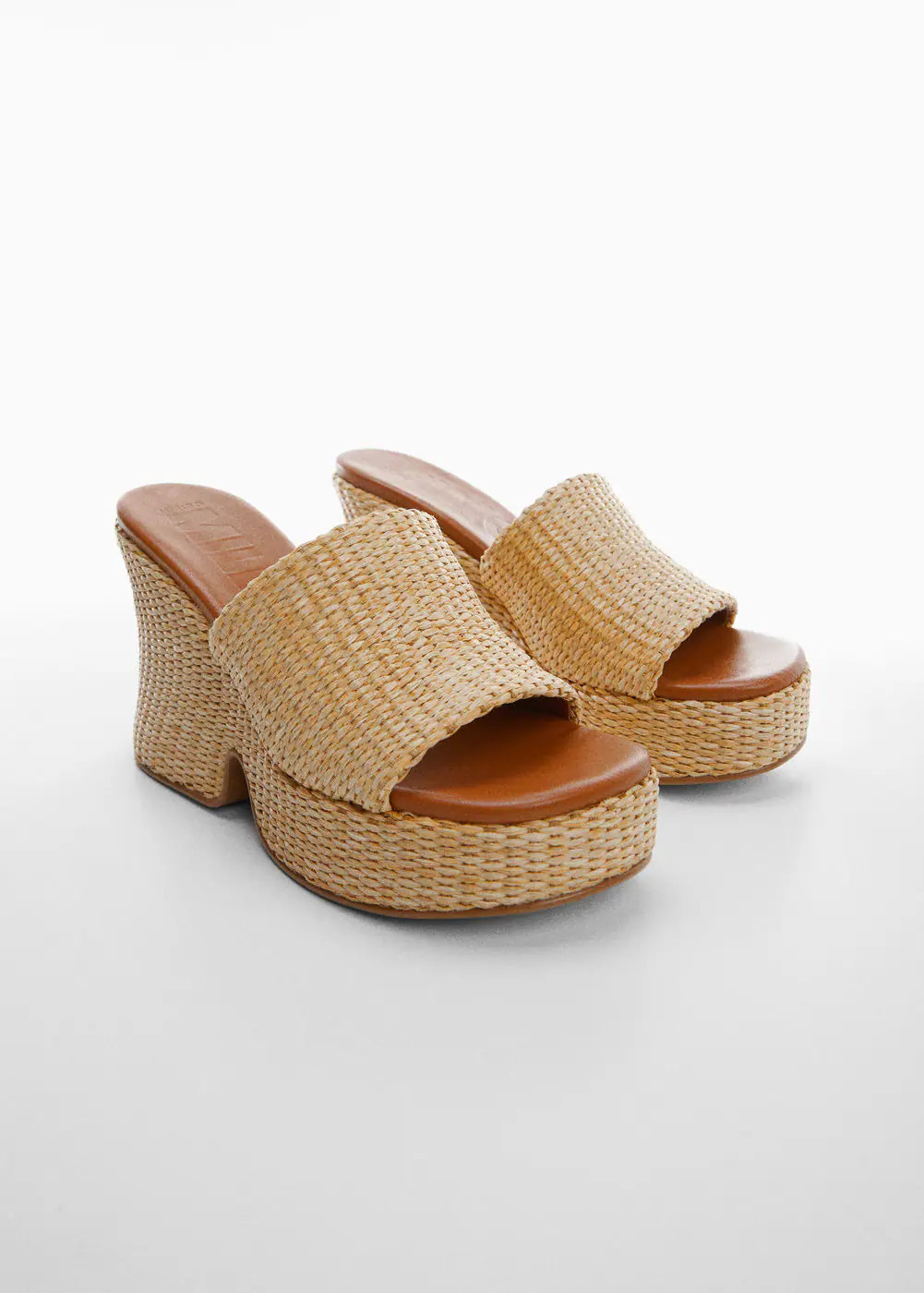 Leather wedge sandals -  Women | Mango USA | MANGO (US)