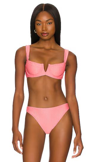 Clovelly Bikini Top in Azalea Pink | Revolve Clothing (Global)