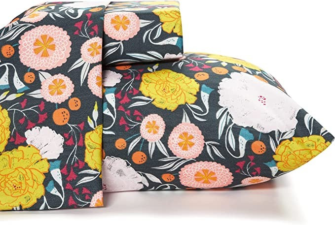 King Sheets Set – Vintage Floral Gray, Stain & Wrinkle-Resistant, Cooling Sheets for King Bed ... | Amazon (US)