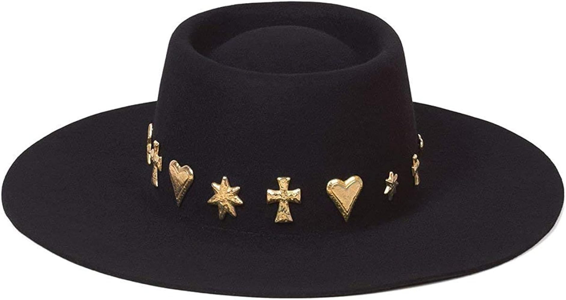 Lack of Color Women's Wool Boater Hat with Gold Conchos | Amazon (US)