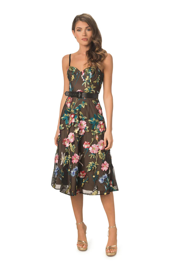 Carlita Butterfly Embroidery Dress | Dress The Population
