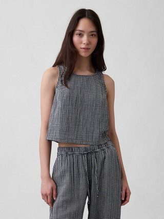 Cotton Gauze Racer Shell Tank Top | Gap | Gap (US)