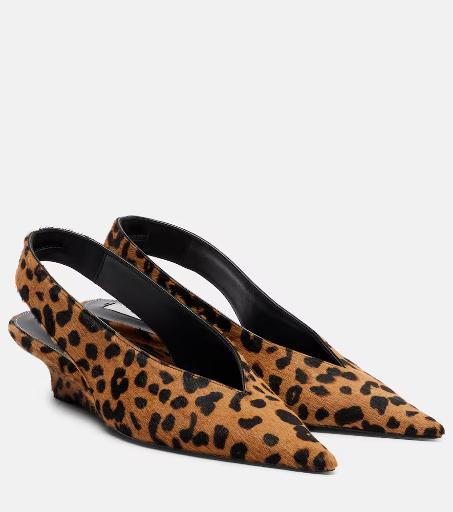 Toteme Leopard-print calf hair slingback pumps | Mytheresa (INTL)