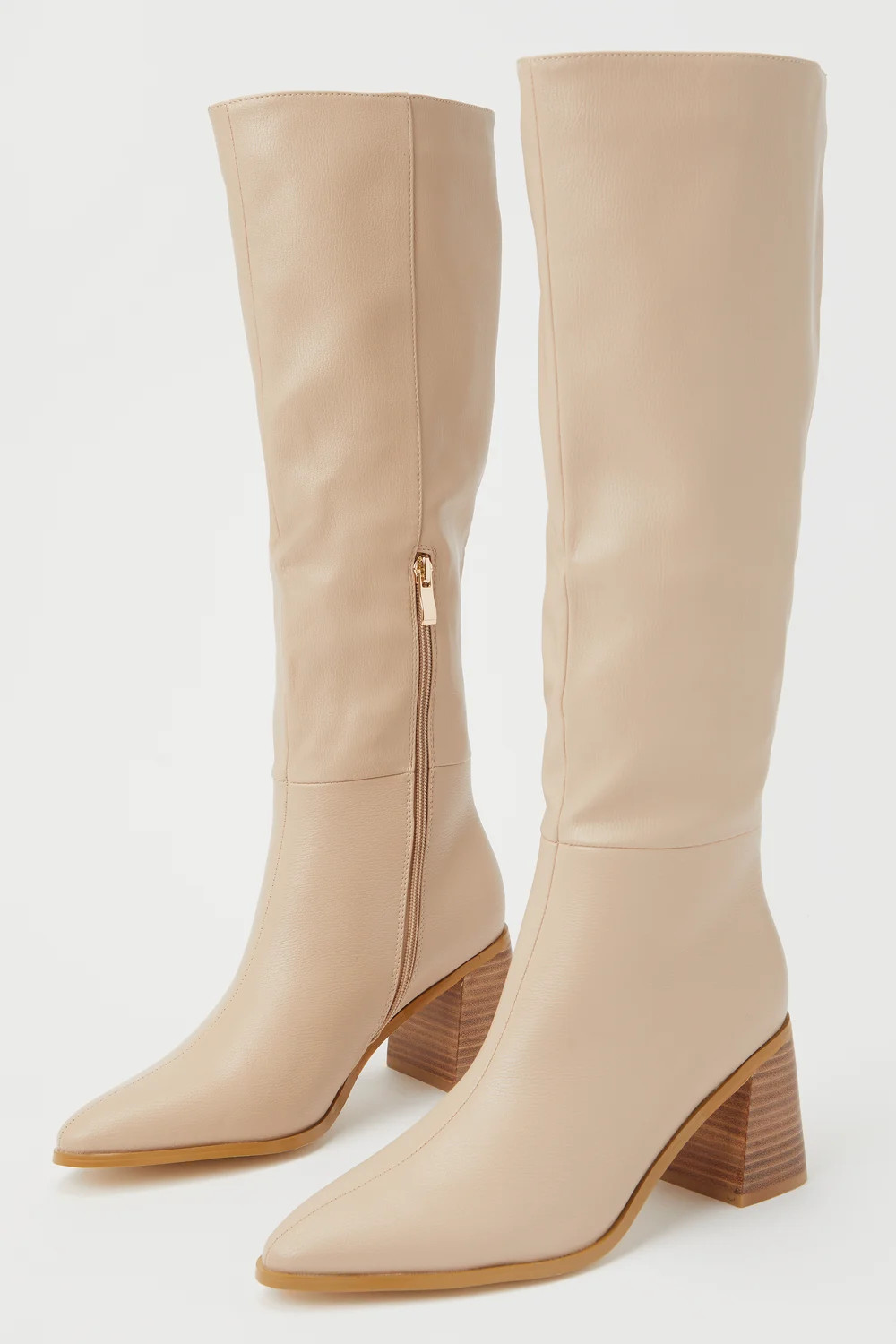Holden Biscuit Beige Pointed-Toe Knee-High Boots | Lulus (US)