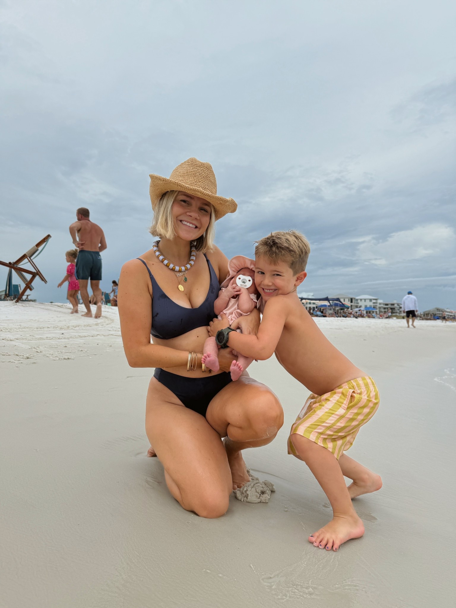 Postpartum swimsuit that I wore at the beach during our family vacation 

#LTKPetite #LTKFamily