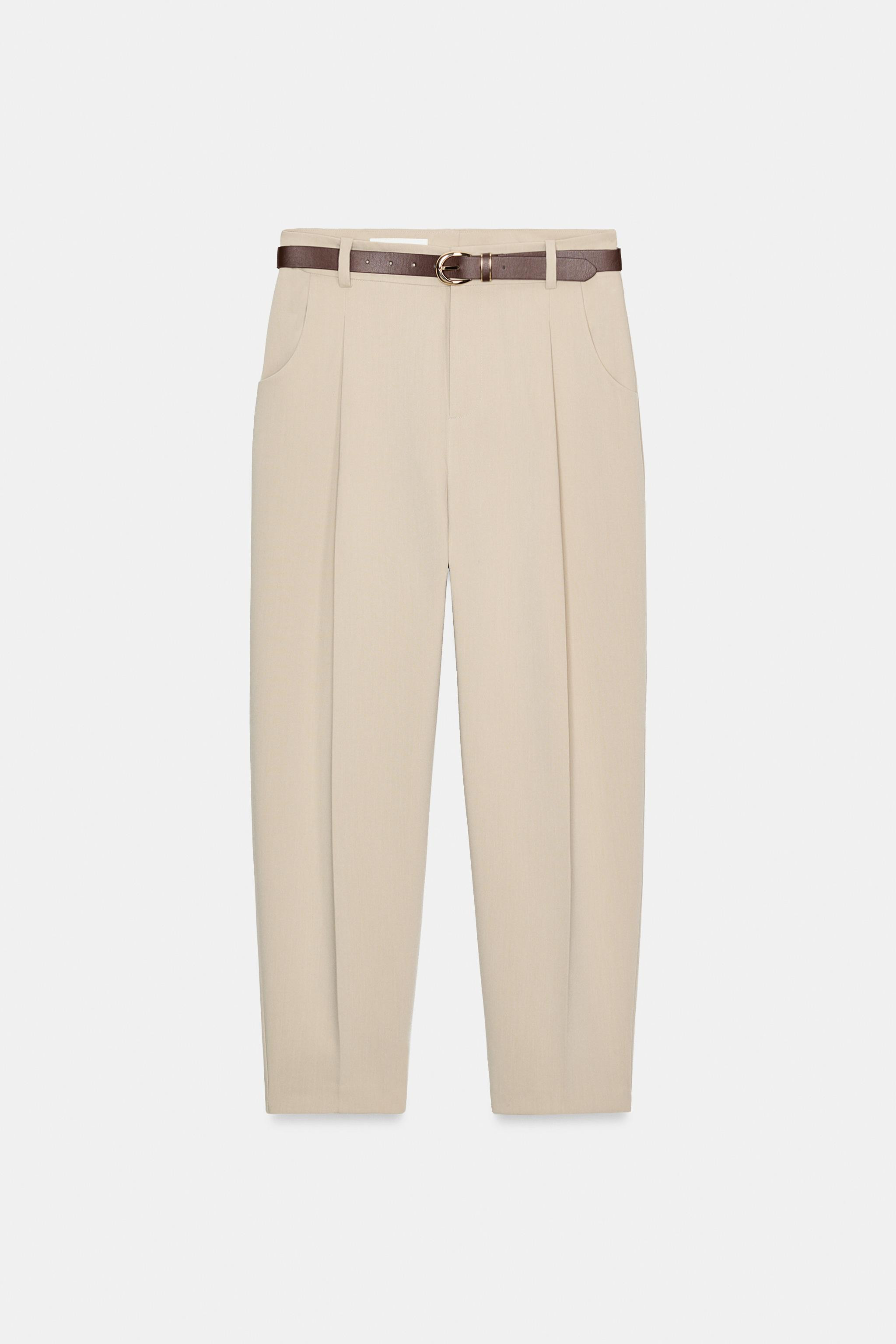 BANDPLOOIBROEK MET CEINTUUR | Zara US