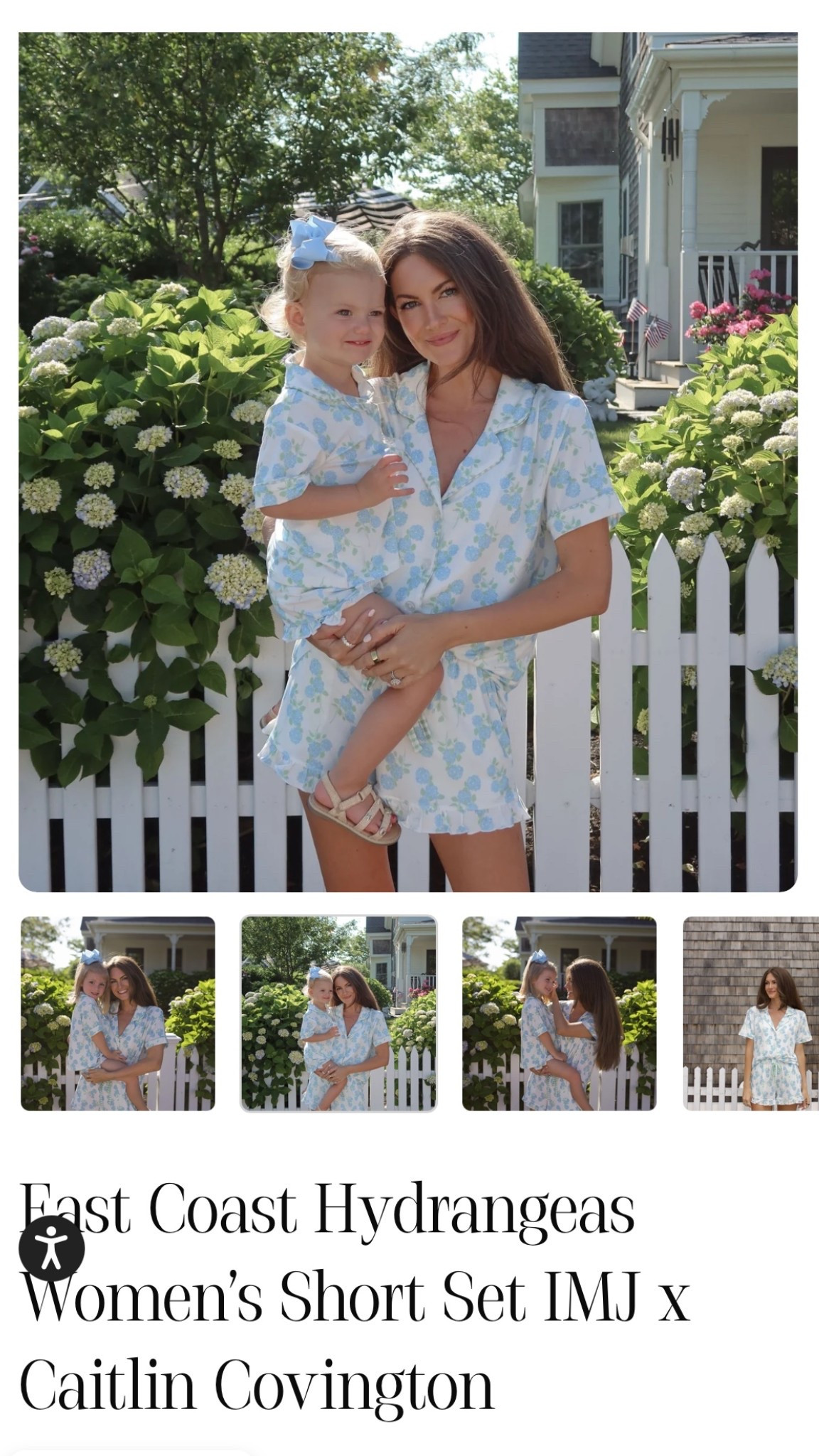 Loving this matching baby and me blue hydrangea pj set with ruffle shorts and button up shirt! I grabbed it for me and Camila today, it has a very cottagecore vibe and I’m loving the details and the fabric is not polyester! There is also a rose print for adults and kids and baby  and daywear in a lobster print for kids. Grab it before it sells out! 