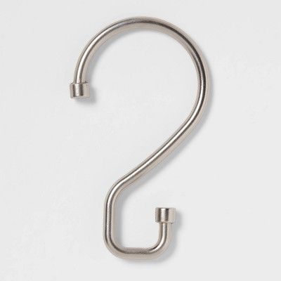 S Hook without Roller Ball Shower Curtain Rings Brushed Nickel - Made By Design™ | Target