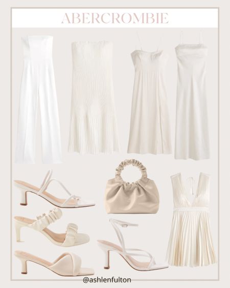 Abercrombie sale, bridal outfits, white dresses, white shoes, white handbag. Code AFLTK

#LTKsalealert #LTKSale #LTKwedding