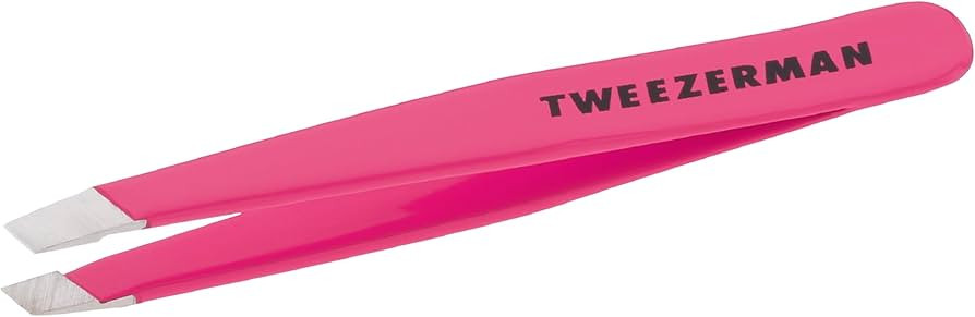 Tweezerman Mini Slant Tweezer - Tweezers for Eyebrows, Travel Tweezers for Eyebrows, Facial Hair ... | Amazon (US)
