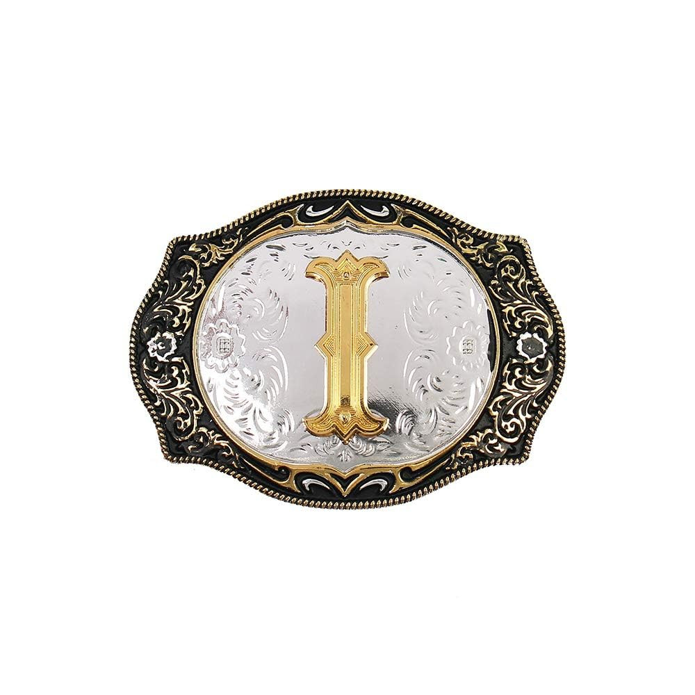 Western Belt Buckle Initial Letters ABCDMRJ to Z Cowboy Rodeo Small Gold Belt Buckles for Men Wom... | Amazon (US)