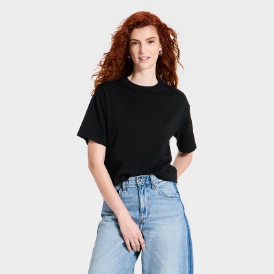 Women’s Vintage Jersey Crewneck T-Shirt - Universal Thread™ Black S | Target