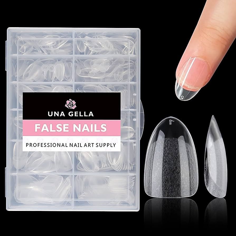 UNA GELLA Short Almond Round Fake Nails 216pcs Short Almond Press on Nails Pre-shape Short Almond... | Amazon (US)